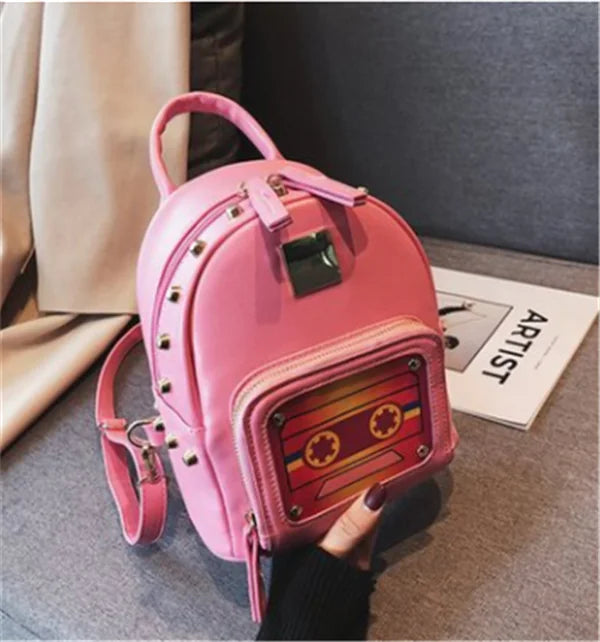 Fashionable Studded Backpack and Versatile Crossbody Bag