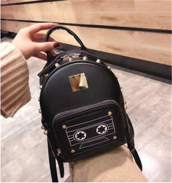 Fashionable Studded Backpack and Versatile Crossbody Bag