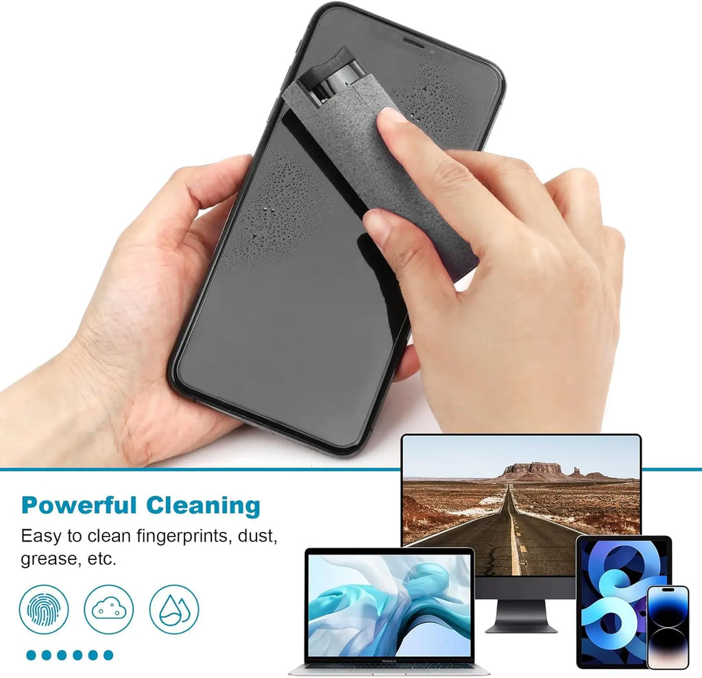 Screen Cleaner Spray Wipe for Laptop Monitor Phone PC Tablet Glass IPhone Touchscreen Polishing Cloth Cleaner Brush Cleaning Kit
