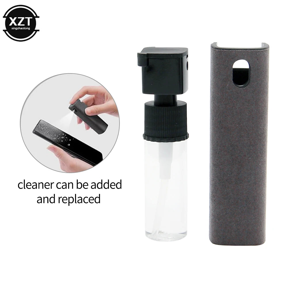 2 in1 Phone Screen Cleaner Spray Bottle Computer Mobile Phone Screen Dust Removal Tool Microfiber Cloth Set Tool Without Liquid