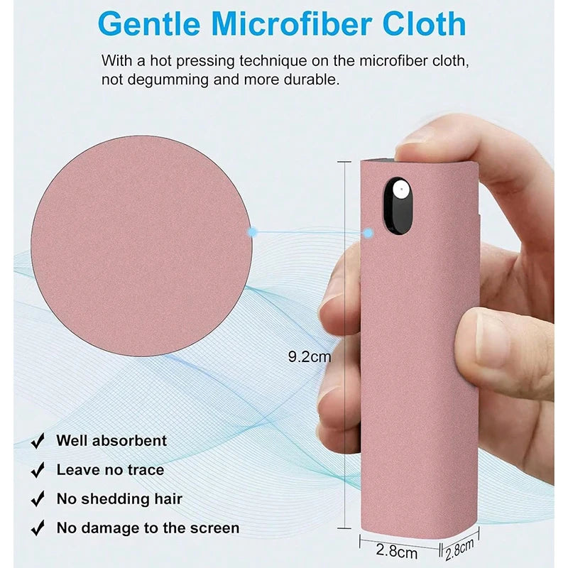 2 In 1 Screen Cleaner Spray Computer Mobile Phone Screen Dust Remover Tool Microfiber Cloth For iPhone iPad Cleaning Wipes