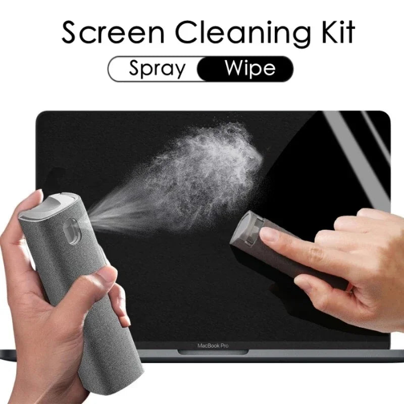 2In1 Microfiber Screen Cleaner Spray Bottle Set for Phone Ipad Screen Dust Removal Clean Cloth Wipe Iphone Cleaning Glasses Wipe